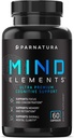 Nootrop Brain Support, Mind Elements, Boost Focus, Hukommelse, Koncentration, Klarhed med Bacopa Monnieri, Alpha GPC, DMAE, Huperzine 60 Kapsler