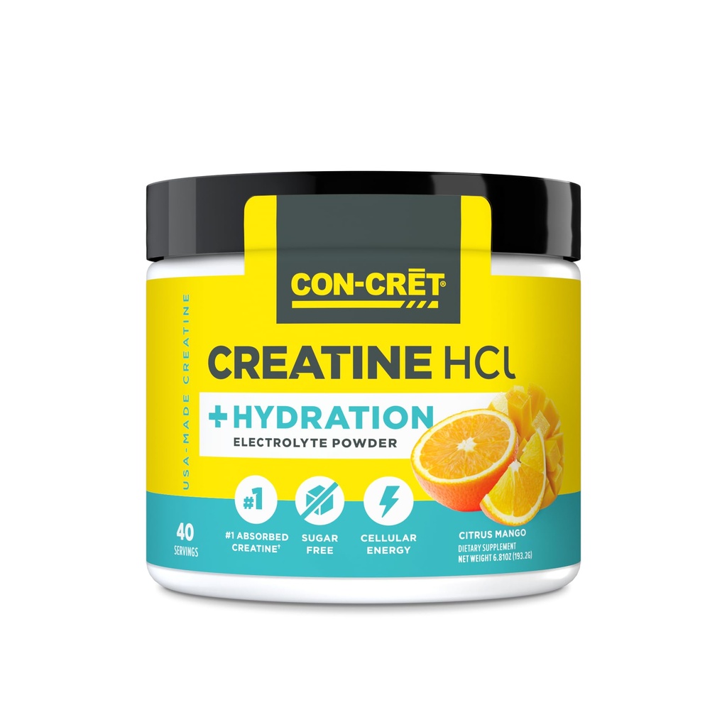 CON- CRET Creatin HCl + Hydration Note 124; Electrolyte Powder Tub