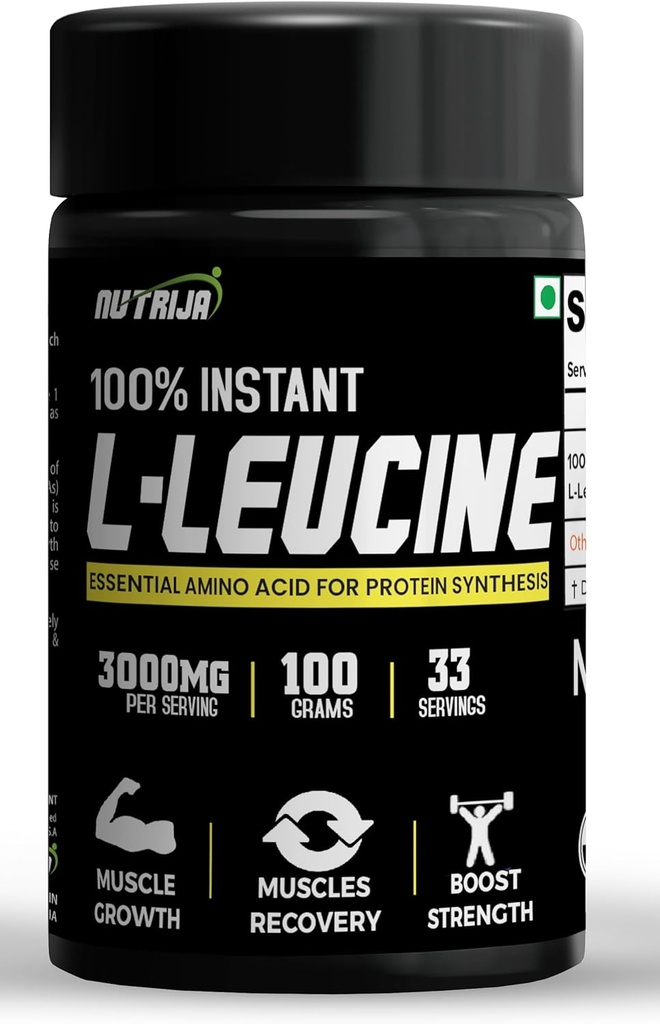 Instant L-Leucine Powder -100% Pure & USP Grade | Dissolves Faster, Rapid Absorption, Better Bioavailability | Muscle Growth & Recovery