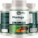 Moringa tabletter med gurkemeje og sort peber, 300 piller, 5 måneders forsyning, 150 servering, 1000 Mg per servering. En kapsel med flere fordele - understøtter fordøjelsessygdomme (pakke med 1)