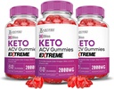Justified Laboratories (3 Pack Bliss Keto ACV Gummies Extreme 2000MG Bliss Keto Gummies Apple Cider Vinagar Formuleret med Pomegranate Beet Juice Powder B12 Vegan Non GMO 180 Gummys