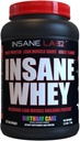 Insane Labz Insane Whey, 100% Muscle Building Whey Protein, BCAA Amino Profile, Mass Gainer, Meal Erstatning (Fødselsdagskage, 30 Servere)