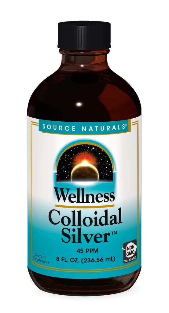 Kilde Naturals Wellness Kolloid Sølv 45 ppm, understøtter fysisk velvære * - 8 Fluid oz