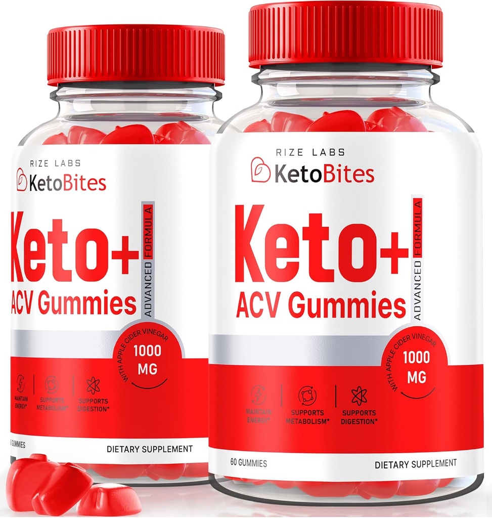 rize laboratorier - Keto Bites ACV Gummies for Advanced Weight Loss, Alle naturlige Apple Cider Vincities Supplement (120 Gummies)