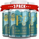 Biotin Gummies - Hår Hud og negle Vitaminer til mænd og kvinder, Vegansk vitamin B7, understøtter hårvækst og stærkere negle, 90 dages forsyning - Blueberry-3 Pack