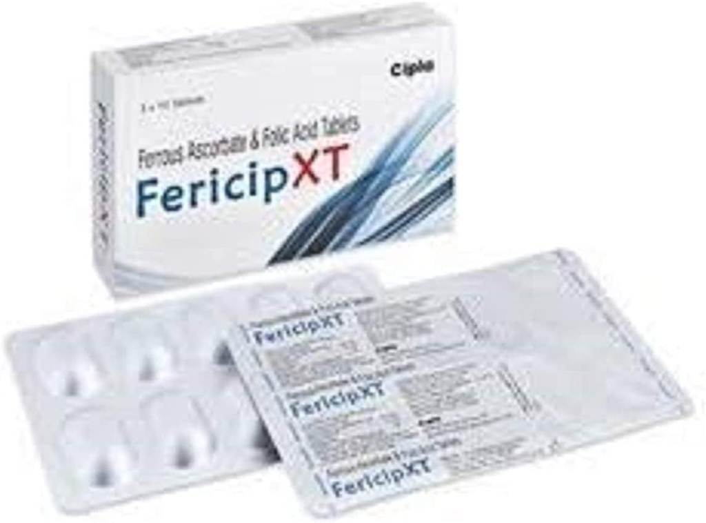 Generisk Pub Fericip- xt Ferroascorbat og folinsyre 30 tabletter