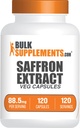 Bulkadditions.com Saffron Extract Kapsler - Saffron Kosttilskud, Saffron Extract 88.5mg - Vegan & Gluten Free - 1 Kapsel per Servering, 120 Veg Kapsler (Pakke med 1)