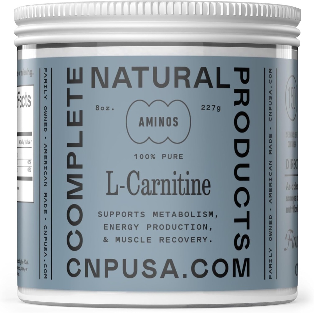Pure L- Carnitin Powder Supplement - 8oz (227g) 60 Servering Aminosyre til energi og velvære
