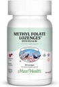 Maxi Health Methyl Folate Lozenges med B12 & B6, Formlet hukommelse, Kardiovaskulær Health Hormone & immunsupport Gluten Free, Kosher Berry, 90 Greve