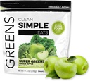 Clean Simple Eats Super Green Powder, Naturlig Flavored Green Powder med Chlorella, Spirulina, Superfoods & Prebiotic Fiber, Ingen kunstige ingredienser, Gluten Free, Green Apple Flavor, 30 Servere