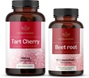 HERBAMAMA Tart Cherry and Beet Root Kit - Bundle of 7000 mg Tart Cherry & 21: 1 Koncentrat Beet Root Capsules - Vegan, Non- GMO, Gelatin- Free - 2 Pack