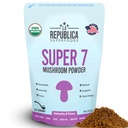 La Republica Superfood Super 7 Mushroom Extract Powder, Inkluderer Lions Mane, Reishi, Chaga, Cordyceps, Shiitake, Maitake, og Tyrkiet Tail (8 oz)