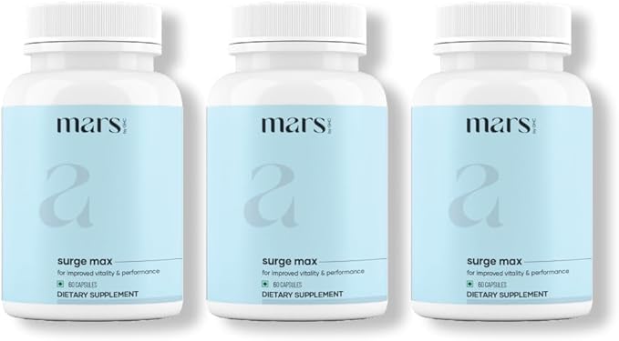 Mars af GHC- Natural Surge Max Caps 4004; Drevet med Shilajit, Safed Musli & Gokshura; 60 kapsler (pakning med 3)