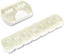 2 Pack (Weekly & Daily), 2 gange om dagen (AM / PM) + 7-Day Pill Organizer, Vitamin Planner, Stor kapacitet Pill Box sæt, Rejsepille sag for Medicin / Vitamin / Fiskeolier / Kosttilskud, Hvid