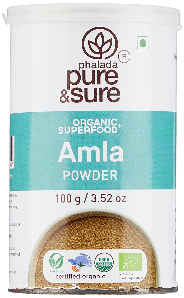 Pure & Sure Organic Amla Powder Dex124; Herbal Superfood Kosttilskud