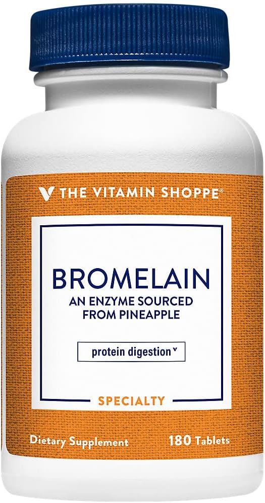 Den Vitamin Shoppe Bromelain 500MG & 2.000 GDU, understøtter Protein fordøjelse & Absorption, Enzyme Sourced fra Ananas (180 tabletter)