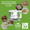 Kun Natural Pet immunbalance - Immunity Booster for Itchy Skin Licking & Scratching w / Phytosteroler til Sæson- eller fødevareallergier Vitamin supplement til raske hunde - 60 bløde tygger