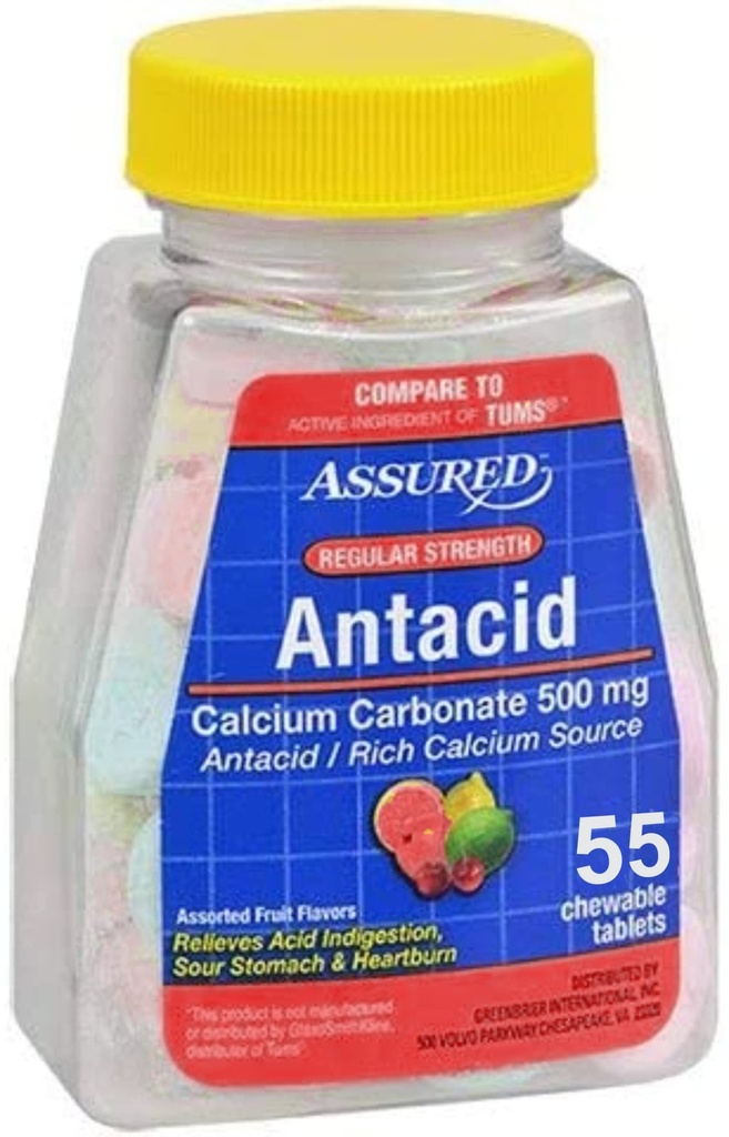 Sikret Anti- syre med calcium, Regelmæssig, 60 tyggetabletter
