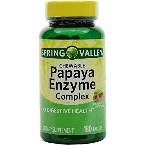 Spring Valley - Papaya Enzyme Complex, 180 tyggetabletter