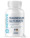 Revive MD Pure Magnesium Glycinate 200mg - Høj Absorption supplement til afslapning, stress Relief, søvn & hukommelse support - fremmer stærke knogler, sund nerve & muskel funktion (60 Servere)