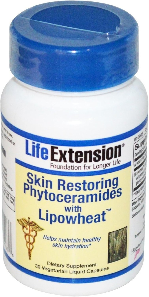 Livsudvidelse Hudretablering Phytoceramider med Lipowheat, 30 Flydende vegetariske kapsler