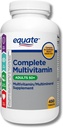 Equate Voksen 50 + One Daily Complete Multivitamin Multimineral Supplement Tablets, Sund hjerne *, Sammenlign med Centrum Sølv, 450 piller (pakke med 10) L6
