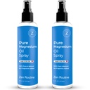 Pure Magnesium Oil Spray - 8oz (2- Pack) - USP Grade - Magnesium Oil for Feet, Krop, Muscles & Leg Cramps - Topical Magnesium Glycinate, Aceite de Magnesio, Organic Magnesium Chloride - Made in USA