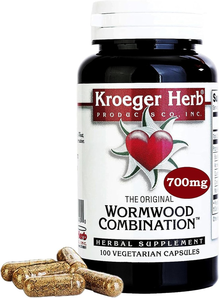 Kroeger Herb Wormwood Kombination Vegetariske Kapsler, 100 Greve