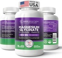 Magnesium Glycinat - Magnesiumtillæg med zink & D3- vitamin til søvn, immunforsvar, ben- og muskelstøtte og hjertesundhed - Non- GMO, Gluten- fri, blid på maven - 180 vegetariske kapsler