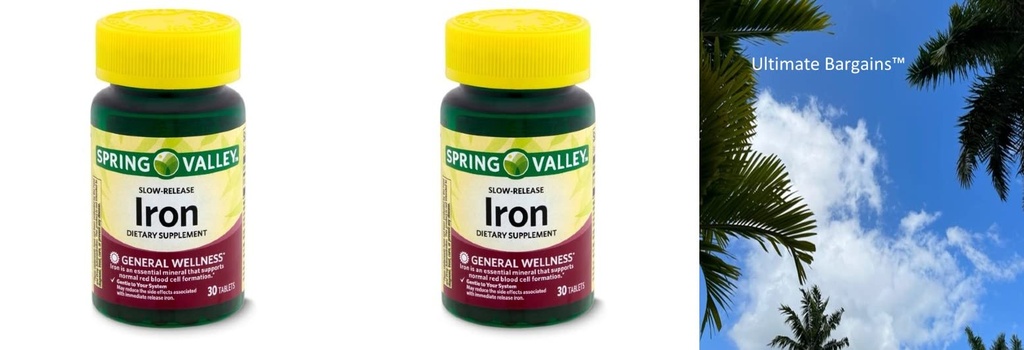 Spring Valley Blow- Release Iron Dietary Supplement, 60 Greve + din Vitamin Guide ©