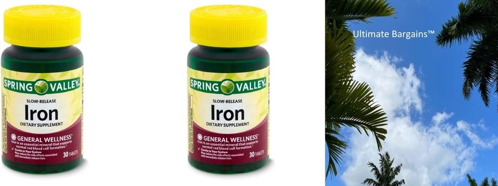 Spring Valley Blow- Release Iron Dietary Supplement, 60 Greve + din Vitamin Guide ©