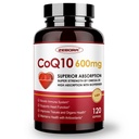 ZEBORA CoQ10- 600mg- Softgels - Extra Strength Coenzym Q10 med PQQ, Omega-3 & BioPerine - Høj Absorption CoQ10 Kosttilskud Antioxidant (Ubiquinon) til Heart Health & Energy Production, 120 Softggels