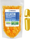 XPRS Nutra Størrelse 4 Tomme kapsler - 1000 Tomme Tomme Gelatine kapsler - Piller selv Kapsel Fyldning - Fyldelig Pure Bovin Pill Gel Caps til Do- It- Yourself Kosttilskud (Guld)