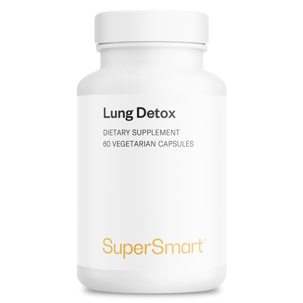 Supersmart - Lung Detox (Advanced Formel) - med Quercetin, Bromelain, Curcuminoids, EGCG - 124; Non- GMO & Gluten Free - 60 vegetariske kapsler