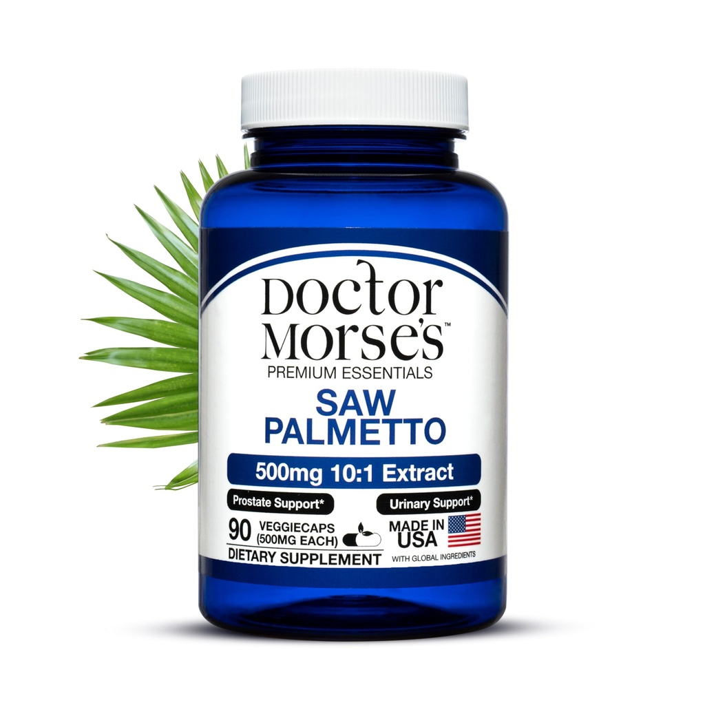 Doctor Morse 's Saw Palmetto 10: 1 Extract 500mg Ækvivalent med 5000mg, Prostata Health Support Support for Mænd & Kvinder - FDA- Registered, NSF- Certified Facility - Extra Strength Formel - 90 Caps