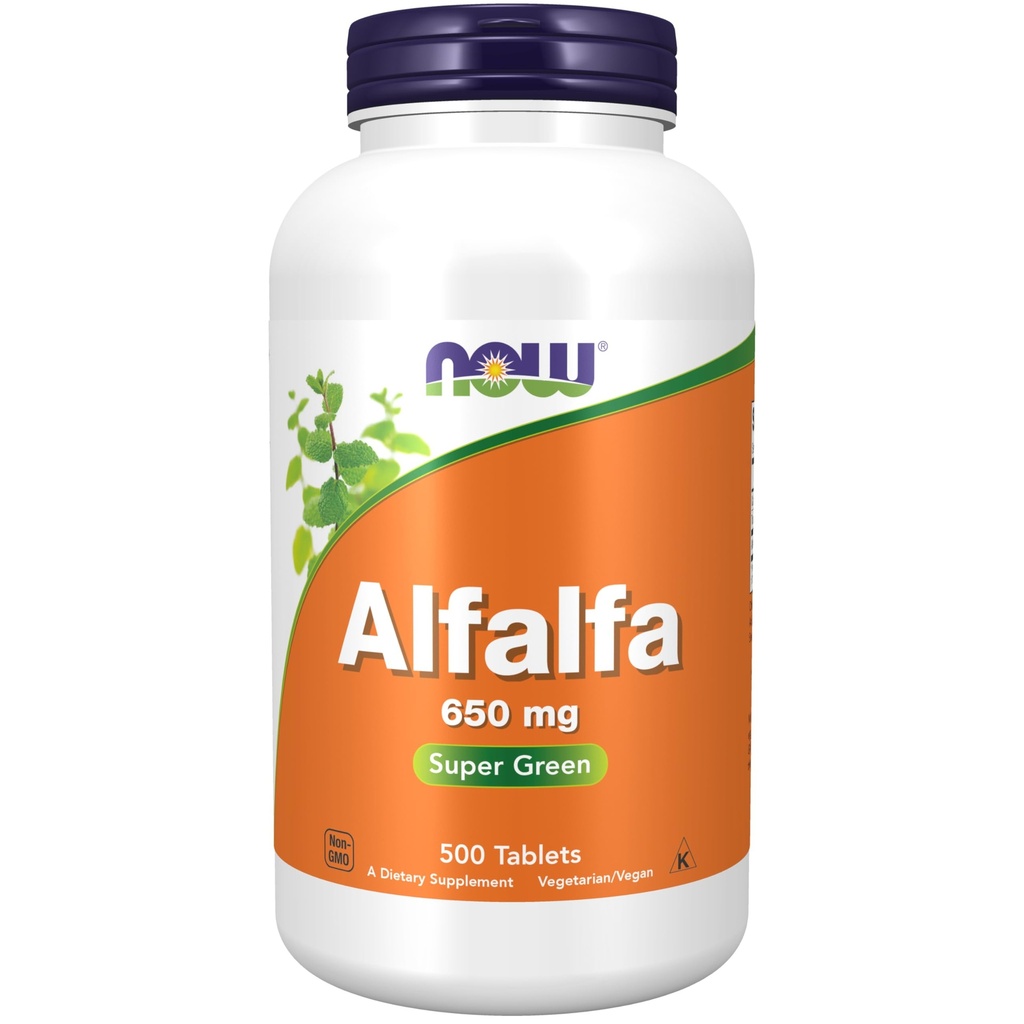 NU Kosttilskud, Alfalfa 650 mg kilde til vitamin K, Green Superfoods, 500 tabletter