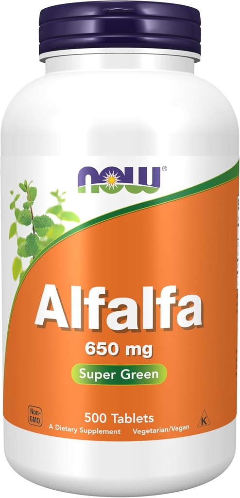 NU Kosttilskud, Alfalfa 650 mg kilde til vitamin K, Green Superfoods, 500 tabletter