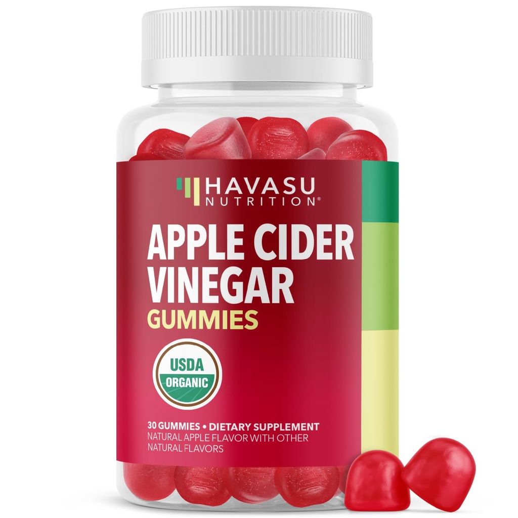 Apple Cider Vincious Gummies - Organic ACV Vitaminer til fordøjelse, Metabolisme & Gut Support - 30 Greve - Vegan, Non- GMO, Gluten- Free - Lækker smag & Ingen Harsh Smag - 15 dages forsyning