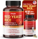 Ultra Red Gær Rice med CoQ10, Omega 3 Niacin, Vitamin D3 for Total Well- Being, Immunsystemet Support - USA Made & Testet (150 Greve (pakke med 1))