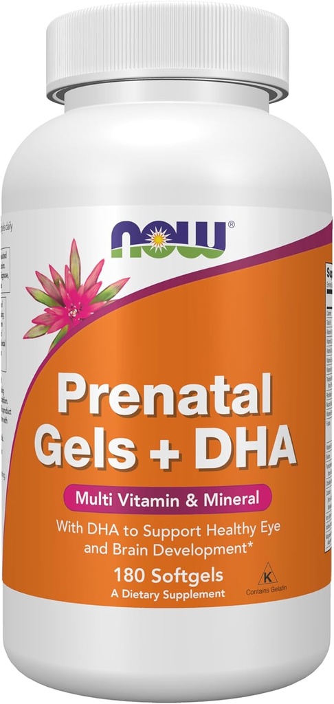 Now Supplements, Prenatal Gels + DHA med 250 mg DHA per portion, plus Borage Oil (GLA), 180 Softgels
