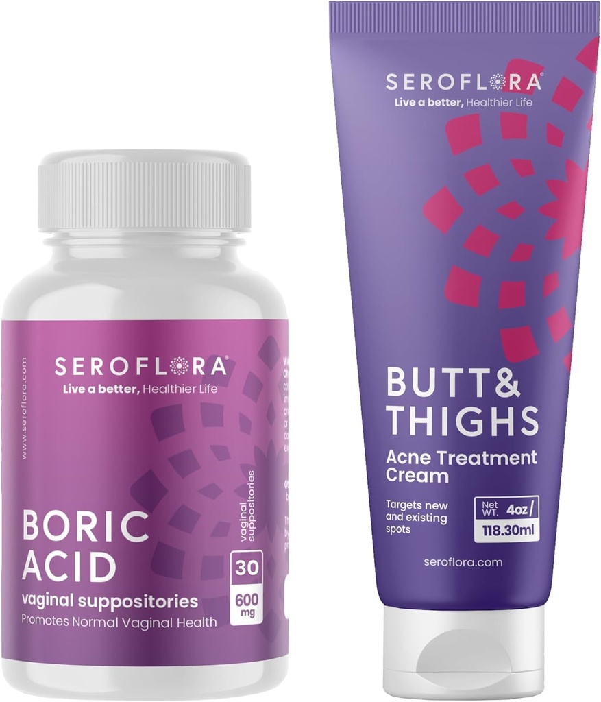 Boric Acid Vaginal Suppositorier Odor Control - Butt & lår Acne Cream Clearing for Pimples - Bundle