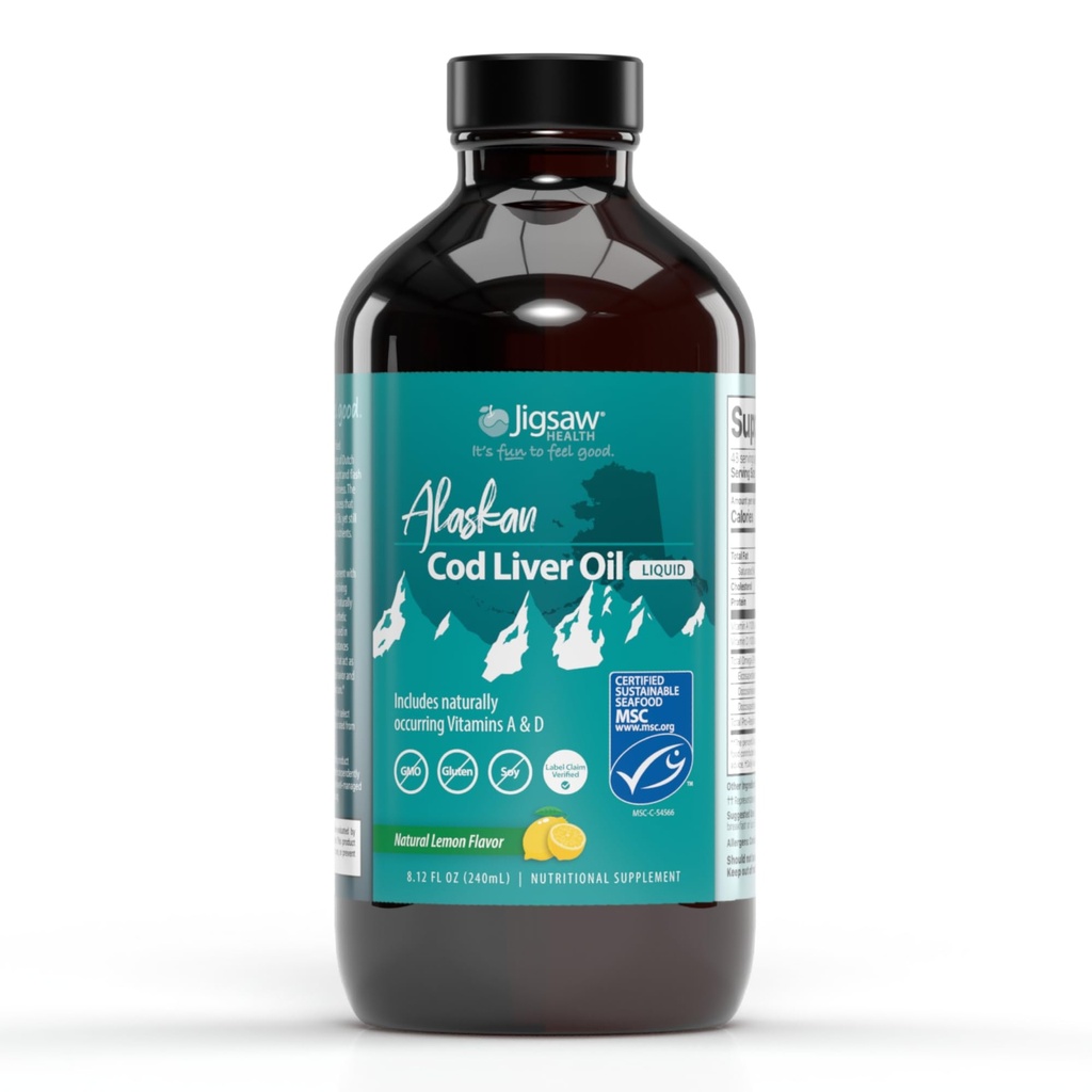 Jigsaw Health Alaskan Cod Lever Oil Liquid, 48 Servere