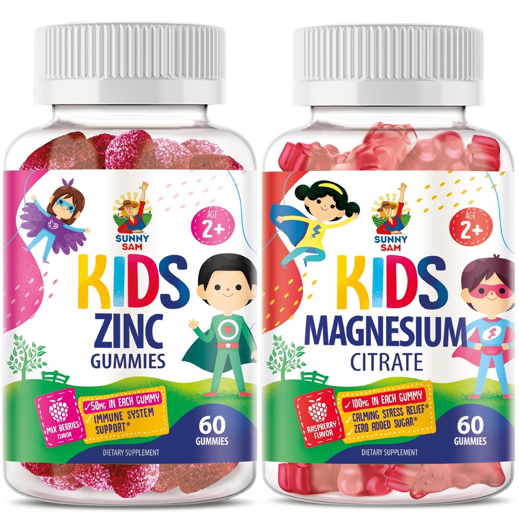 SUNNY SAM Zink Chewable Gummy & Magnesium Gummies til børn