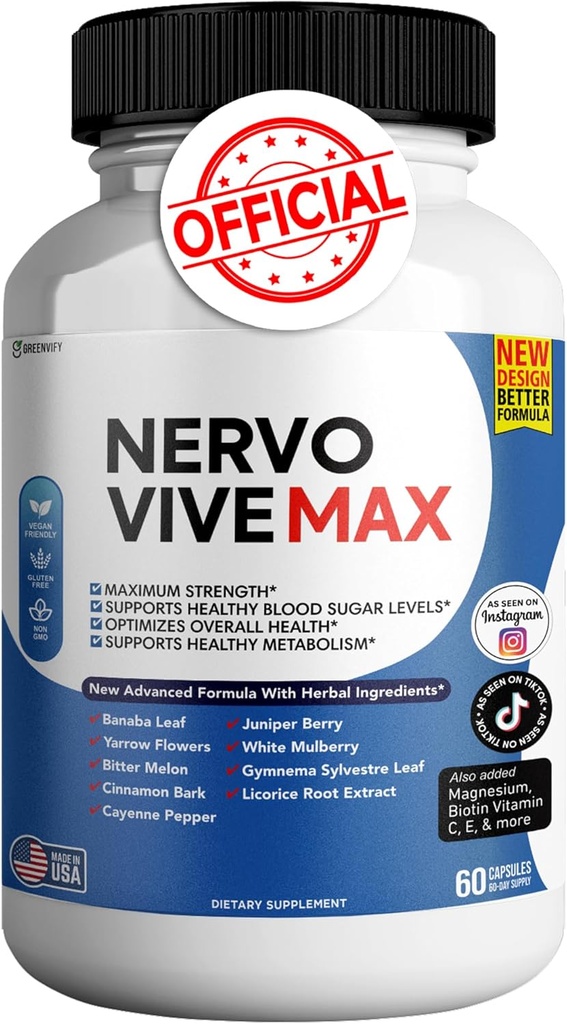 Nervovive Max - Brain Support Support Enhance Memory & Focus Clear Brain Fog & Boost kognitiv funktion 60 naturlige kapsler (1)