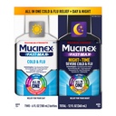Mucinex Fast- Max Cold and Flu & Nightshift Medicin til voksne, Over- The- Counter Medication Combo Pack for Sore Throat Relief, Decongestant, Cough & Cold Medicine (2 x 6 Fl Oz)