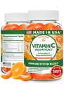 Lunakai USA Made High Potency C-vitamin Gummies for voksne og børn - 300mg immunforsvar - non-GMO, Vegan, Lækker Orange Flavor, 60ct