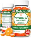 Lunakai USA Made High Potency C-vitamin Gummies for voksne og børn - 300mg immunforsvar - non-GMO, Vegan, Lækker Orange Flavor, 60ct