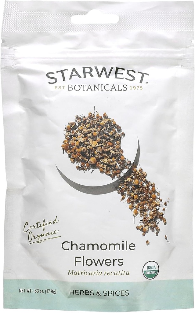 Starwest Botanicals Organic Kamille Blomster, 0,63 oz (17,9 g)
