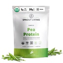 Spraut Living Organic Pea Protein Powder, Unflavored, 20 Grams of Plant Based Organic Protein Powder without Kunstig Sweeteners, Non Dairy, Non- GMO, Vegan, Gluten Free (1 Pund, 19 Servere)